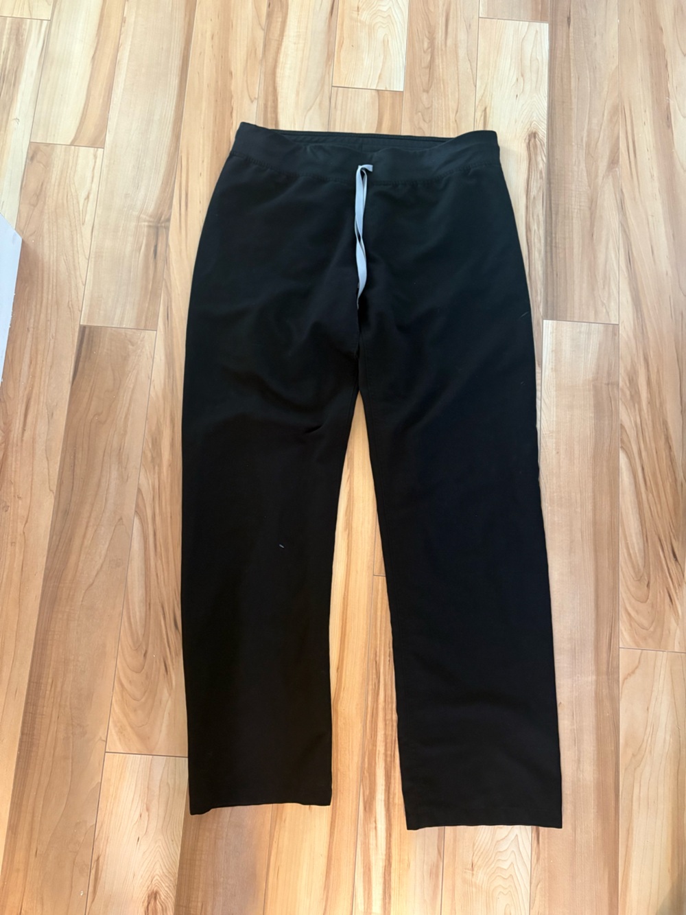 Figs Black Straight-Leg Pants with Light Drawstring